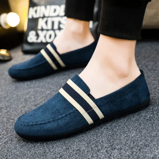 Men Shoes Black Blue Loafers Slip on Male Footwear Adulto Driving Moccasin Soft Comfortable Casual Shoes Men Sneakers Flats - Image 3