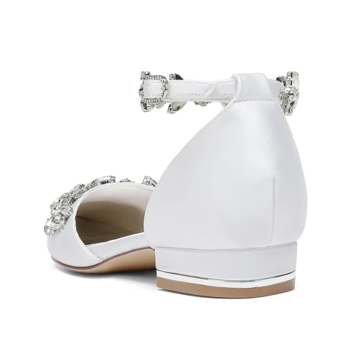 Flat heel, pointed toe, rhinestones, fashionable temperament, elegant and versatile, everyday shoes, wedding shoes - Image 3