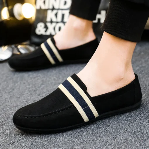 Men Shoes Black Blue Loafers Slip on Male Footwear Adulto Driving Moccasin Soft Comfortable Casual Shoes Men Sneakers Flats - Image 2