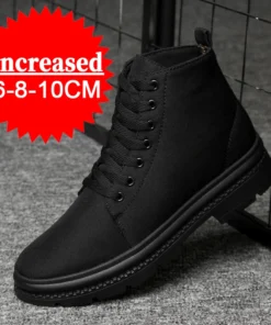 Men Boots Elevator Shoes Hidden Heels Canvas Heightening Shoes For Man Hidden Heels Increase Insole 10CM 8CM Sports Height Shoes