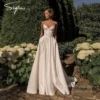 SSYTENS Elegant Satin Wedding Dresses A-Line Lace Up Back Chic Bride Party Gowns Women Sleeveless Civil Bridal Gowns Customized