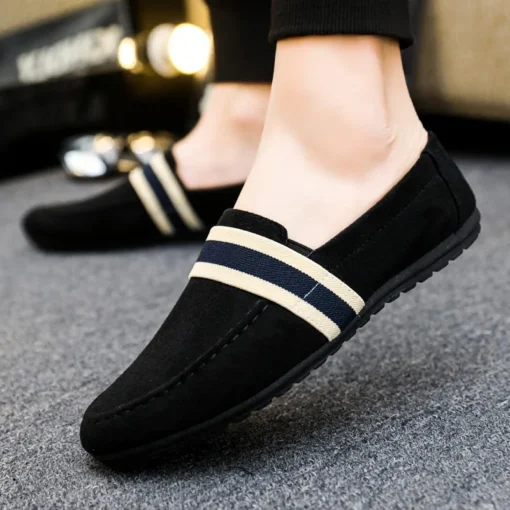 Men Shoes Black Blue Loafers Slip on Male Footwear Adulto Driving Moccasin Soft Comfortable Casual Shoes Men Sneakers Flats - Image 4